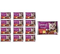 Whiskas Adult 1+ Comida para gatos Pure Delight aves de corral en jalea con ternera y pollo, 52 bolsas de porciones, 13 x 4 x 85 g, comida húmeda de alta calidad para gatos adultos