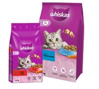 WHISKAS Adult 14 kg - alimento seco para gatos con atún y verduras y WHISKAS Adult 3,8 kg - alimento seco completo para gatos adultos, con deliciosa carne de res