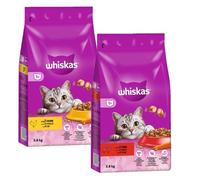 WHISKAS Adult 3.8 kg - alimento completo seco para gatos adultos, con deliciosa carne de vacuno