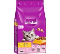WHISKAS Adult 3,8 kg - alimento seco para gatos adultos, con delicioso pollo