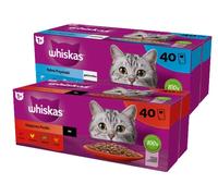 Whiskas Comida húmeda para gatos Adult 1+ Selección clásica en salsa 40 x 85 g Mega Pack