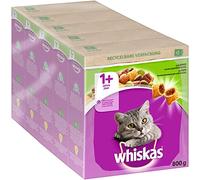 Whiskas Adulto 1+ Cordero de Comida Seca, 5x800g (5 Paquetes) - Comida Seca para Gatos Adultos - Diferentes Paquetes de Productos Disponibles