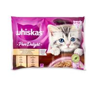 Whiskas Pure Delight Kitten Pollo y Pavo en Gelatina Sobres para Gatitos 4 x 85 gr
