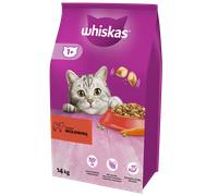 WHISKAS Alimento Seco para Gatos 1+ con Carne de Buey 14kg