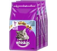 WHISKAS Alimento seco para gatos adultos, 3 x 3,8 kg, con atún