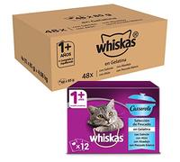 Whiskas Casserole Comida Húmeda para Gatos Adultos Selección Pescados, MultiPack (4 Cajas x 12 Sobres x 85g)