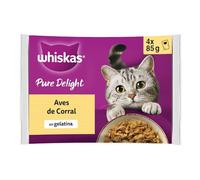 WHISKAS Comida húmeda en gelatina Gatos Adultos Tiernos bocados Ave - 13 x 4 bolsitas x 85g