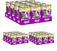 Whiskas Comida húmeda para Gatos Adult 1+ con Pollo en gelatina, 12 latas (12 x 400 g) (Paquete de 3)