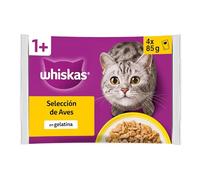 Whiskas Comida Húmeda para Gatos Adultos Selección Aves en Gelatina (13x 4 bolsitas x85g)
