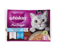 Whiskas Comida Húmeda para Gatos Adultos Selección Pescados 4x85g