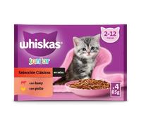 Whiskas húmedo gato junior selección carnes clásica 4x85 gr