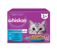 12 sobres x 85 g Whiskas Selección Pescados Gelatina en Bolsita para gatos