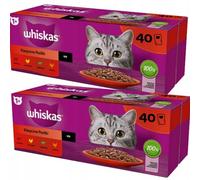 Whiskas Comida para gatos húmeda para adultos, selección clásica en salsa, 80 bolsas de porciones (2 unidades)