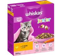 Whiskas Comida seca junior Pollo, 5x800g (5 paquetes) - Alimentos secos para gatos en crecimiento - Croquetas extra pequeñas para gatitos (2-12 meses) - Varios paquetes de productos disponibles