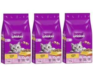 whiskas Dry Adult 1+ con pollo | 3 paquetes de 1,9 kg