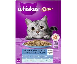 WHISKAS Duo - Bolsa para Comida húmeda (12 x 85 g)