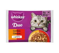 WHISKAS® Duo Comida húmeda en gelatina Gatos Adultos 4x85 g Comb. Clásicas (Paquete de 13) 52 Sobres