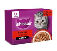 WHISKAS Duo Comida húmeda en Salsa Gatos Adultos Comb. Clásicas - 4 x 12 bolsitas x 85g