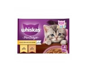 Whiskas húmedo gato junior pure delight aves 4x85 gr