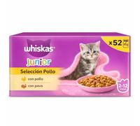 Whiskas Junior Comida Húmeda para Gatos, Selección Pollo y Pavo, 2-12 Meses, 52 Sobres x 85g