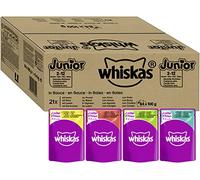 Whiskas Junior - Sachets Fraîcheur pour Jeune Chat et Chaton (2-12 Mois), Sélection Classique en Sauce, 84 Sachets Repas de 100 G