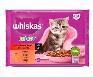 Whiskas Kitten Selección Clásica Sobres en Salsa para Gatitos 4 x 85 gr