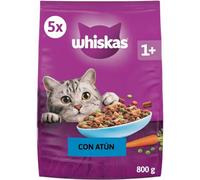 Whiskas Pienso para Gato Adulto 1+, Sabor Atún, 800g, Pack de 5