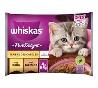 Whiskas Pure Delight Comida Húmeda para Gatos Junior Selección Aves en Gelatina (13x4x85g bolsitas)