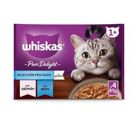 4 sobres x 85 g Whiskas Pure Delight Selección Pescados Gelatina en Bolsita para gatos