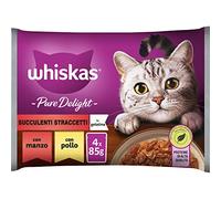 Whiskas Pure Delight Suculenti Straccetti, a Partir de 1 años, Comida húmeda para Gato, 13 Paquetes de 4 Bolsas de 85 g (52 bolsitas en Total)