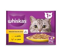 Whiskas Comida Húmeda para Gatos Adultos Selección Aves en Gelatina (13x 4 bolsitas x85g)