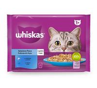 Whiskas Selección Pescado Salmón y Atún en Gelatina Sobres para Gatos 13 x 4 x 85 gr