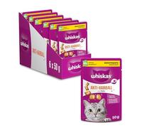 whiskas Snacks Anti-Hairball para Gatos, 6 Unidades de 50 g