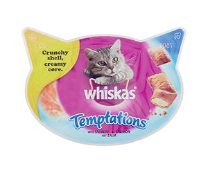Whiskas Snacks - Bolsas para aperitivos con salmón (4 x 60 g)