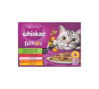 WHISKAS Tasty Mix Alimento húmedo Salsa Gato Adulto 12 x 85 g Selección del Chef (Juego de 4) 48 Bolsas