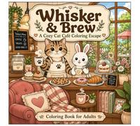 Whisker & Brew A Cozy Cat Café Coloring Escape: A Cozy Cat Café Coloring Escape with Cute Animal Friends, Delicious Desserts, Coffee Shop Scenes, and Relaxing Floral Illustrations for Stress Relief