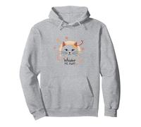 Whisker Me Away: Amante de los Gatos caprichoso Sudadera con Capucha, Unisex para Adultos, Gris Jaspeado, XXL
