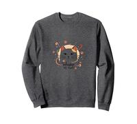 Whisker Me Away: Amante de los Gatos caprichoso Sudadera, Unisex para Adultos, Jaspeado Oscuro, M