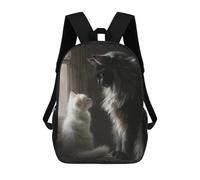 Whiskered Friends Cats by The Window Mochilas Escolares Mochila Escolar Ligera Mochila De Día Mochila Escolar Para La Universidad Para Niños/Niñas/Adolescentes 17inch