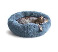 Whiskers & Friends Calming Cat Beds for Indoor Cats, Small Dog Bed, Large Cat Bed, Cute Fluffy Round Donut Cat Beds & Furniture, Anti Anxiety Pet Bed - Up to 25 Lbs - Washable