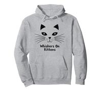 Whiskers On Kittens - Lindo diseño de Cara de Gato para los Amantes de Las Mascotas Sudadera con Capucha, Unisex para Adultos, Gris Jaspeado, XXL