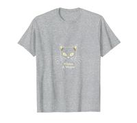 Whiskers & Whispers Mystical Cat Design para Amantes de los Gatos Camiseta, Hombre, Gris Jaspeado, 3XL