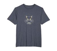 Whiskers & Whispers Mystical Cat Design para Amantes de los Gatos Camiseta, Hombre Tallas Grandes, Azul Jaspeado, 4X Alto