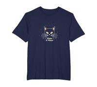 Whiskers & Whispers Mystical Cat Design para Amantes de los Gatos Camiseta, Hombre Tallas Grandes, Azul Marino, 3X Alto