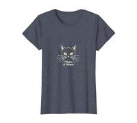 Whiskers & Whispers Mystical Cat Design para Amantes de los Gatos Camiseta, Mujer, Azul Jaspeado, 3XL