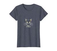 Whiskers & Whispers Mystical Cat Design para Amantes de los Gatos Camiseta, Mujer, Azul Jaspeado, XS