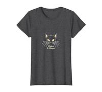 Whiskers & Whispers Mystical Cat Design para Amantes de los Gatos Camiseta, Mujer, Jaspeado Oscuro, XXL