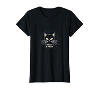 Whiskers & Whispers Mystical Cat Design para Amantes de los Gatos Camiseta, Mujer, Negro, XXL