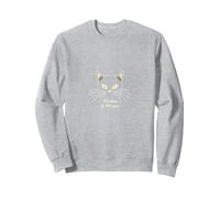 Whiskers & Whispers Mystical Cat Design para Amantes de los Gatos Sudadera, Unisex para Adultos, Gris Jaspeado, XL