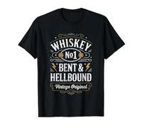 Whiskey Bent and Hellbound Funny Whiskey Cowboy Cowgirl Fun Camiseta gráfica económica, Hombre, Negro, S